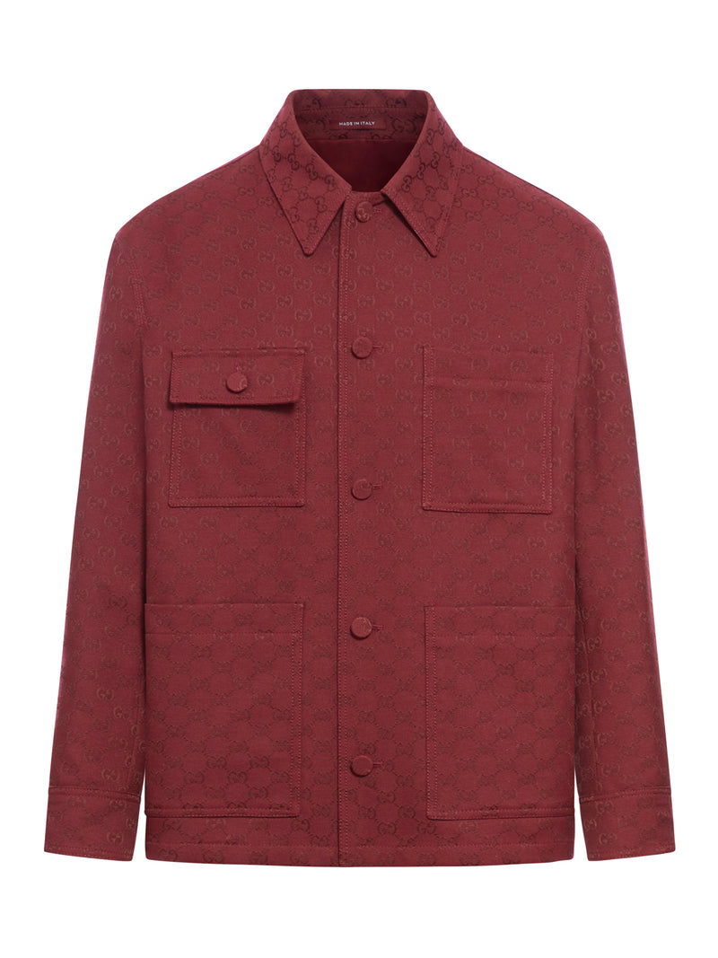 Gucci Men Gg Mixed Cotton Jacket
