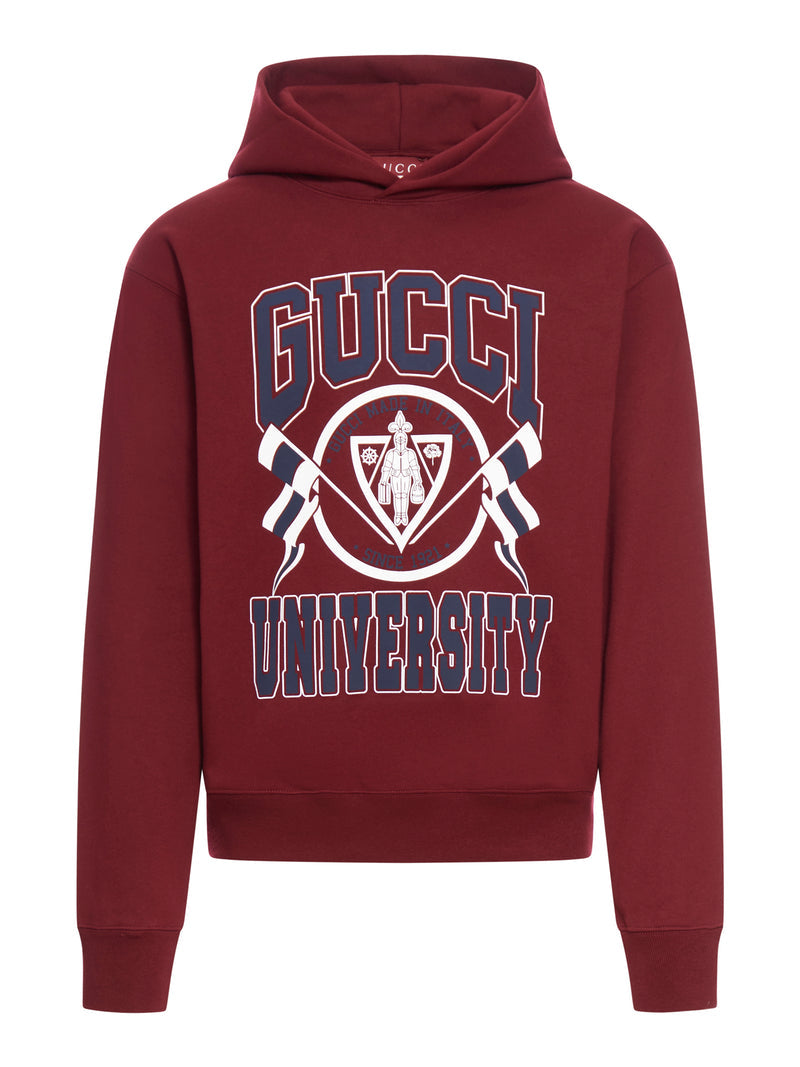 Gucci Men Cotton Jersey Printed Hooded Sweatshirt