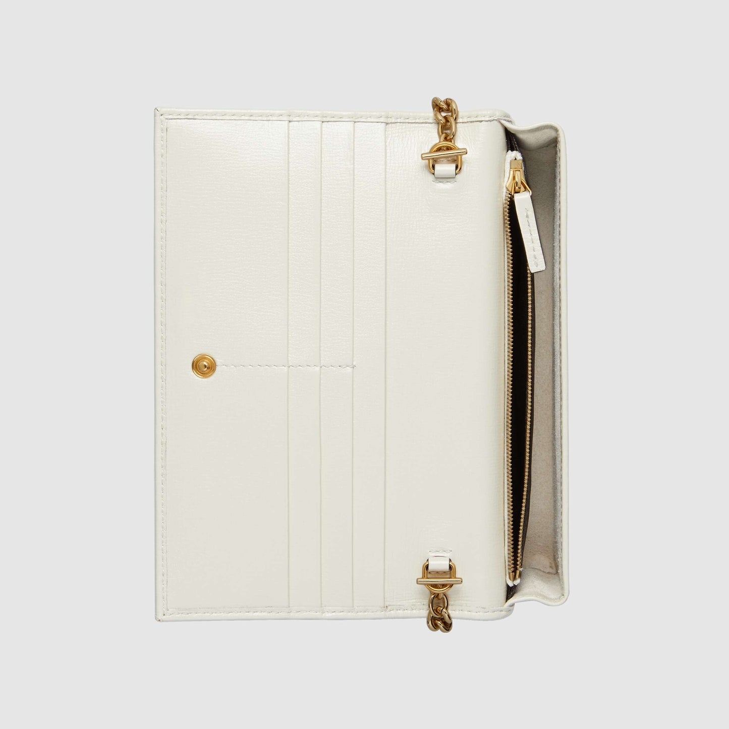 Gucci 1955 Horsebit Wallet With Chain GG Supreme White