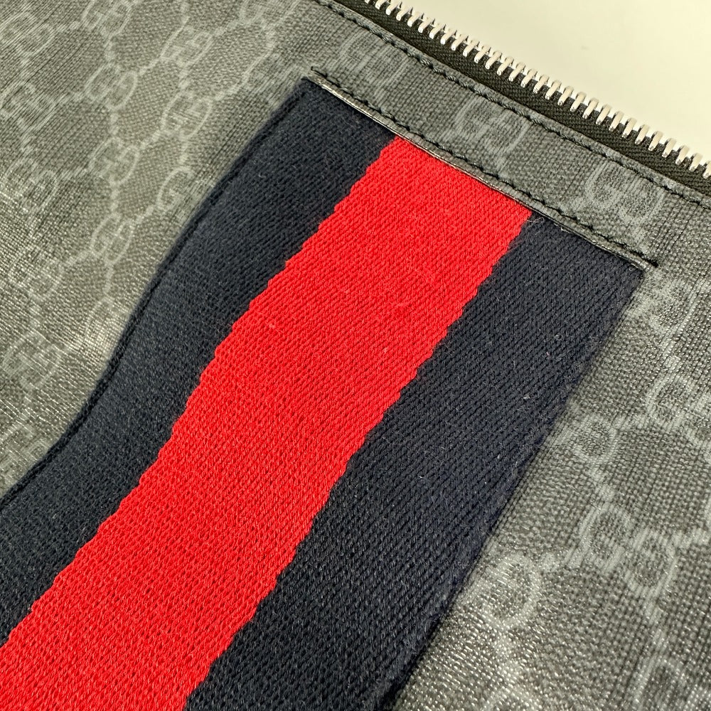 GUCCI Shoulder Bag 474139 PVC / Leather black Crossbody GG Supreme Shelley mens Secondhand