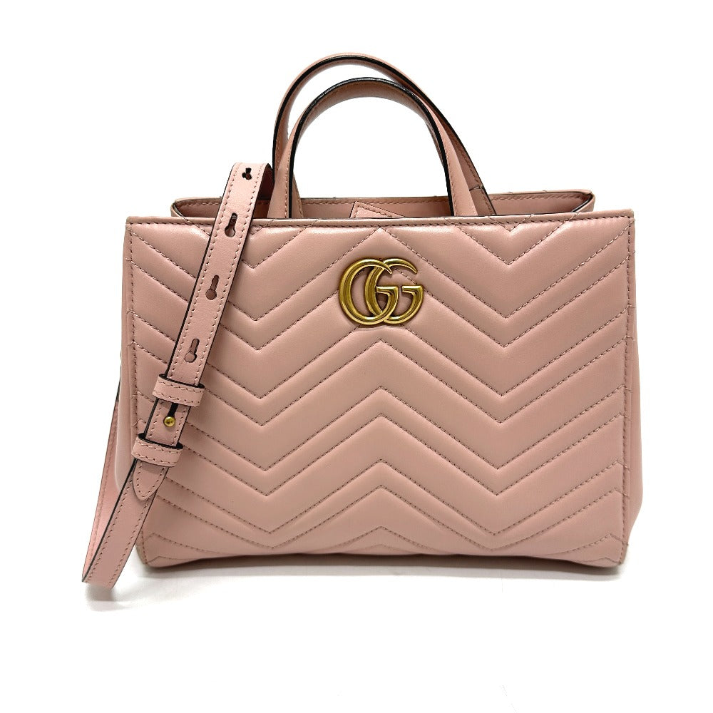 GUCCI Handbag 448054 leather pink GG Marmont
