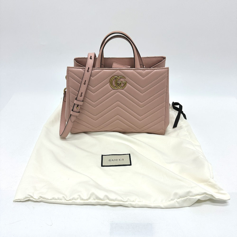 GUCCI Handbag 448054 leather pink GG Marmont