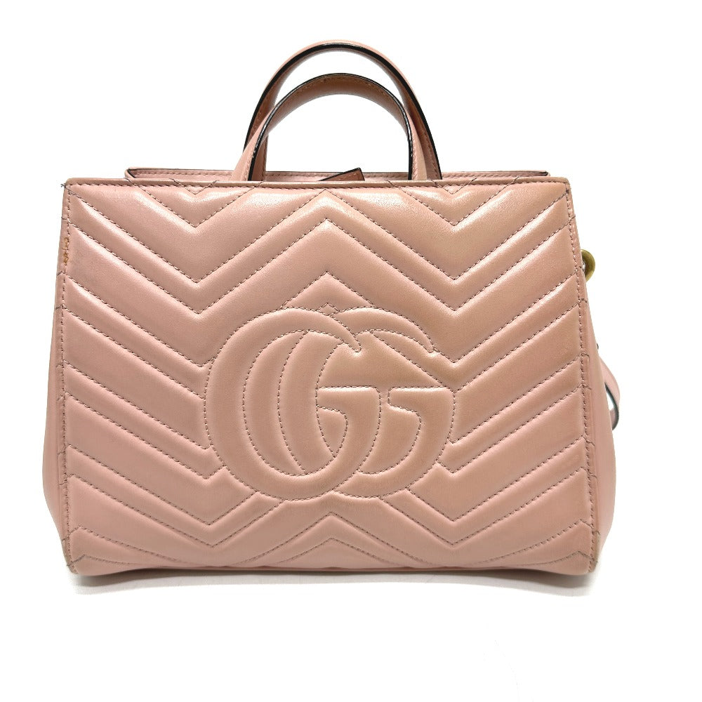 GUCCI Handbag 448054 leather pink GG Marmont