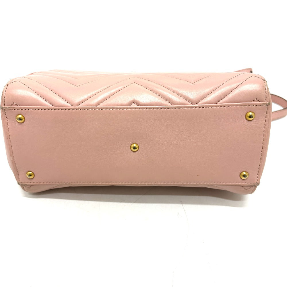 GUCCI Handbag 448054 leather pink GG Marmont