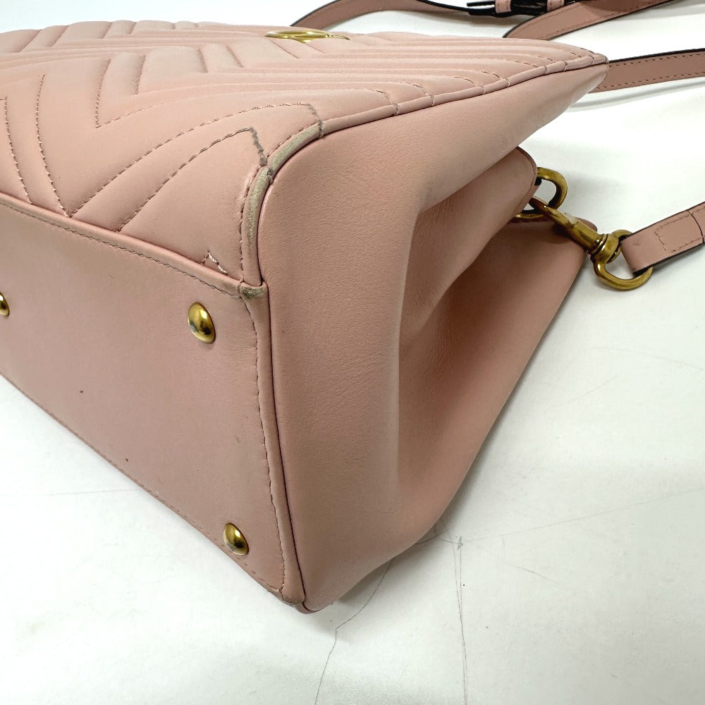 GUCCI Handbag 448054 leather pink GG Marmont