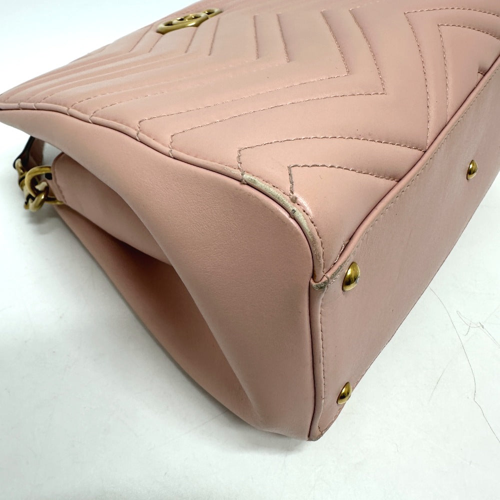 GUCCI Handbag 448054 leather pink GG Marmont