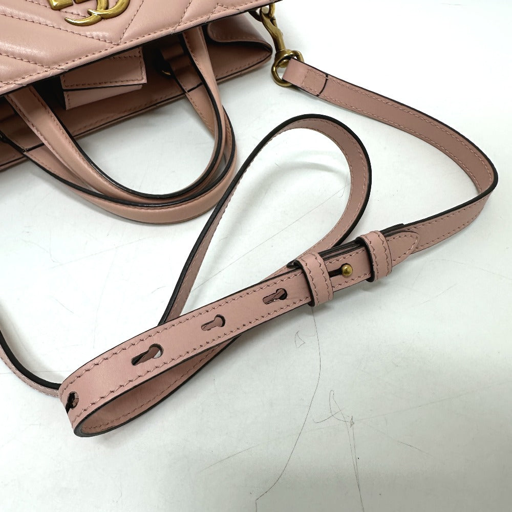 GUCCI Handbag 448054 leather pink GG Marmont