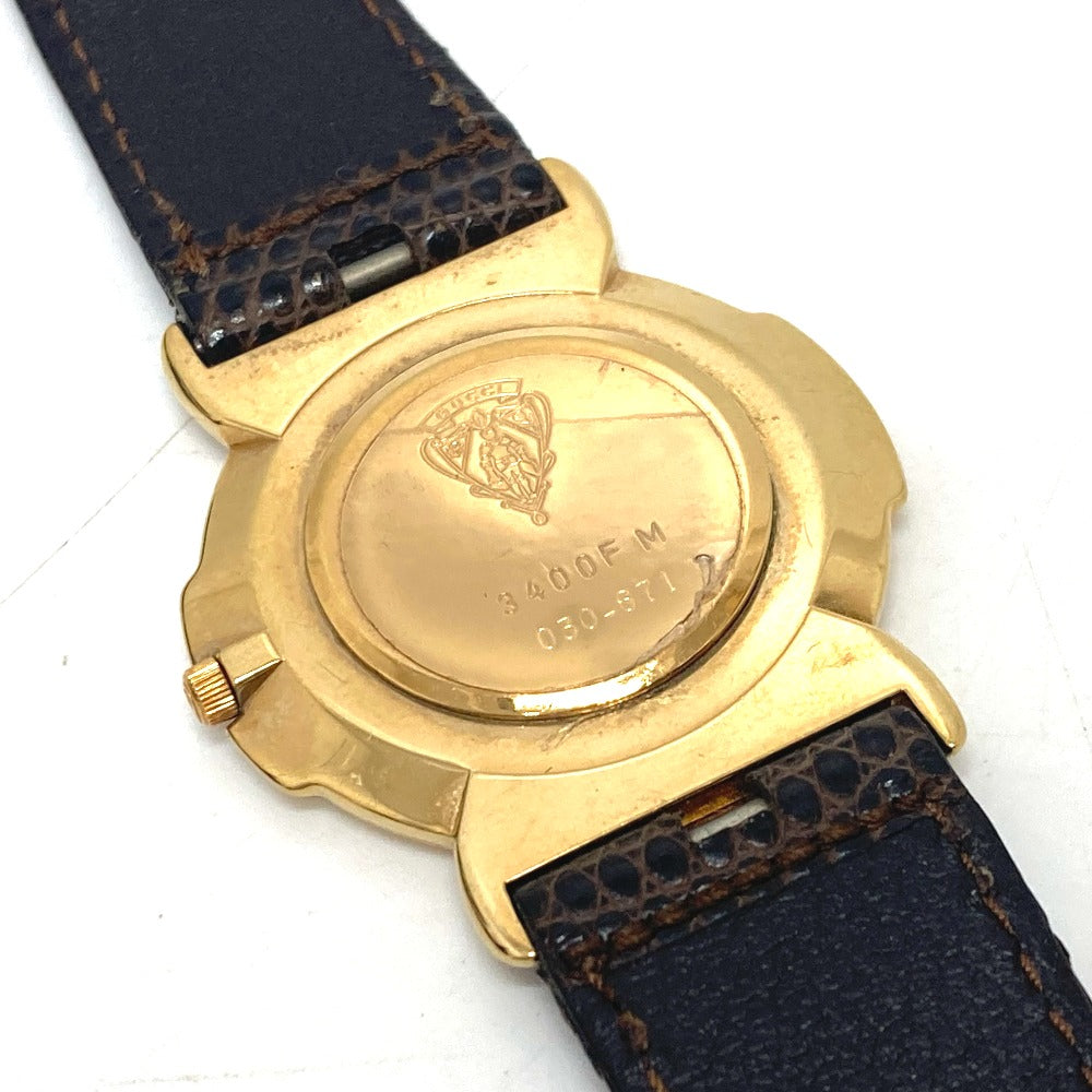 GUCCI Watches Quartz 3400F Gold Plated gold gold dial mens Used