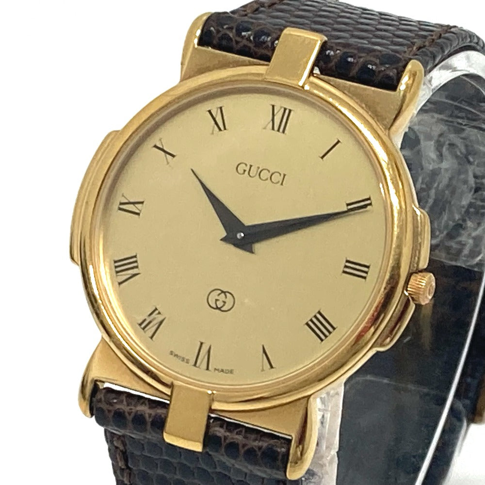 GUCCI Watches Quartz 3400F Gold Plated gold gold dial mens Used