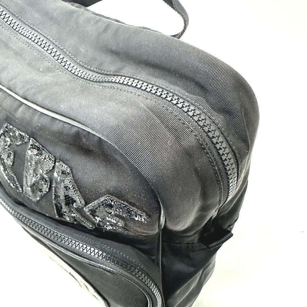 GUCCI Backpack 536724 canvas black Sequined logo interlocking G mens Used
