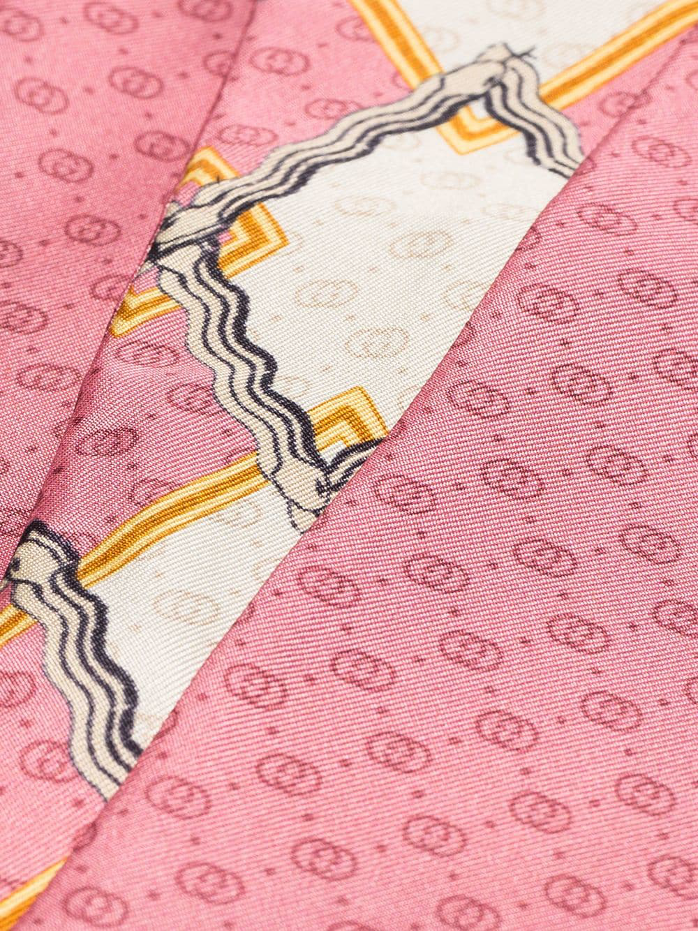 Gucci Snake and Rhombus Print Neck Bow in Pink