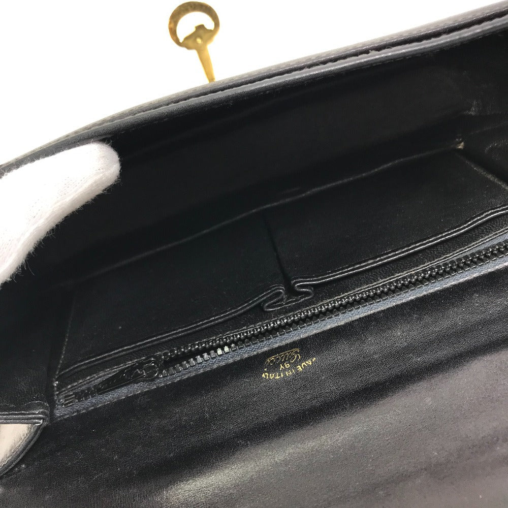 GUCCI Shoulder Bag leather black Old Gucci horsebit old gucci Women Used