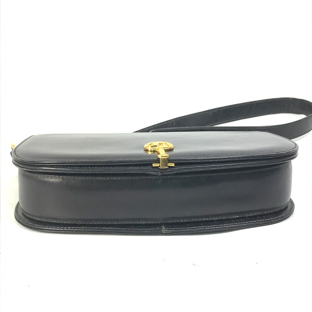 GUCCI Shoulder Bag leather black Old Gucci horsebit old gucci Women Used