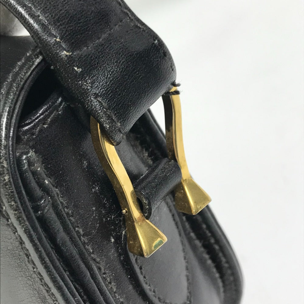GUCCI Shoulder Bag leather black Old Gucci horsebit old gucci Women Used