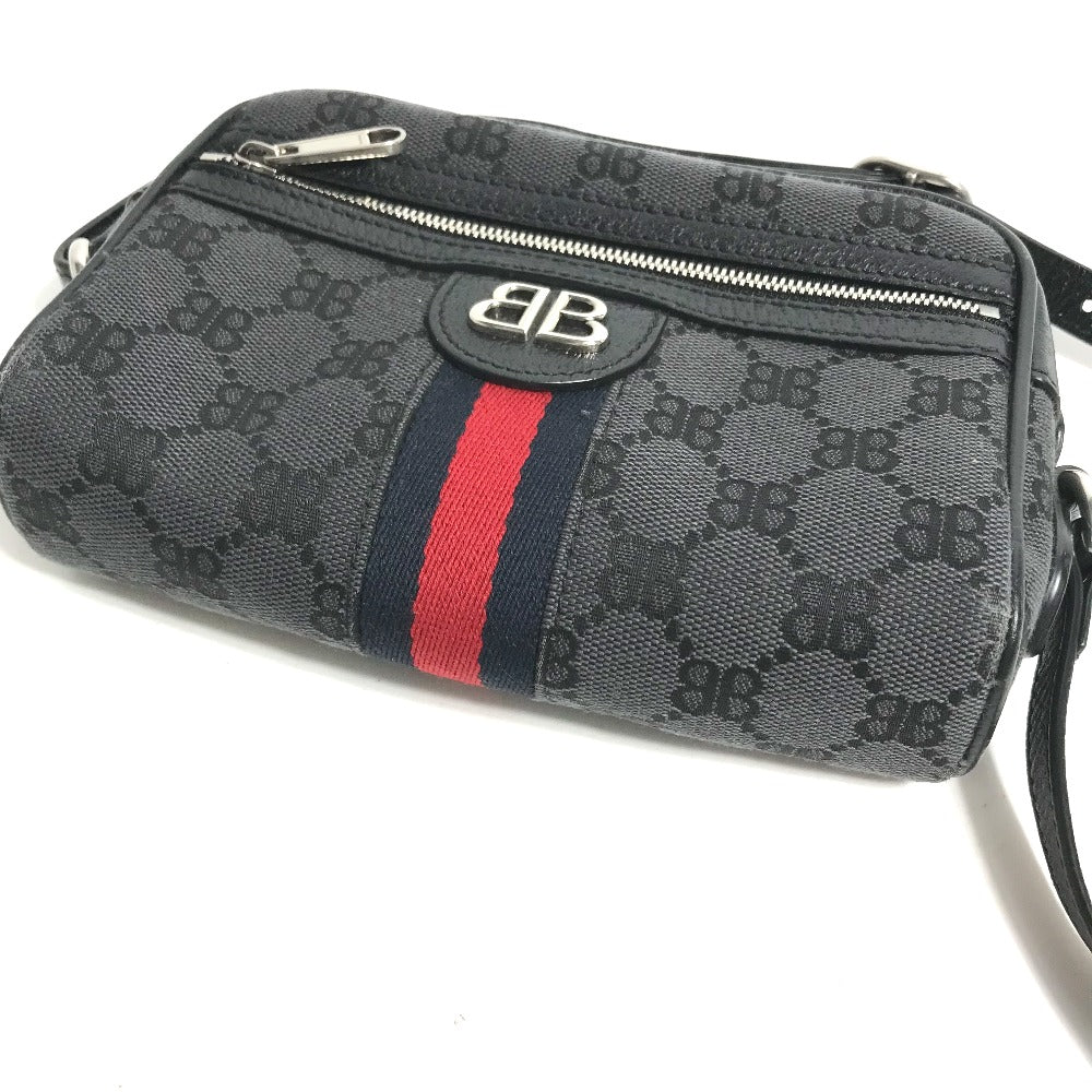 GUCCI Shoulder Bag 680128 Canvas / leather black Balenciaga Balenciaga collaboration Hacker Project GG