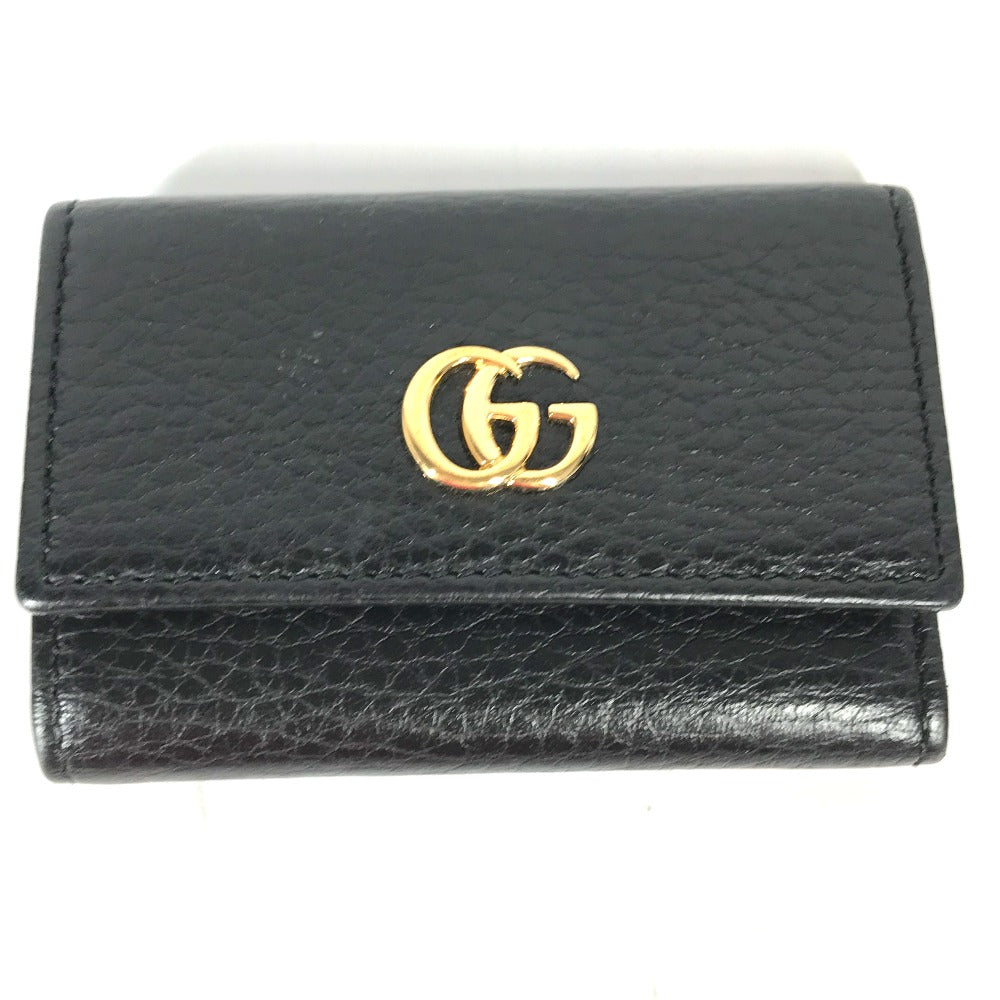 GUCCI Key case Key holder  456118 leather black key GG Marmont