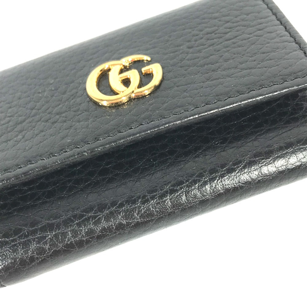 GUCCI Key case Key holder  456118 leather black key GG Marmont