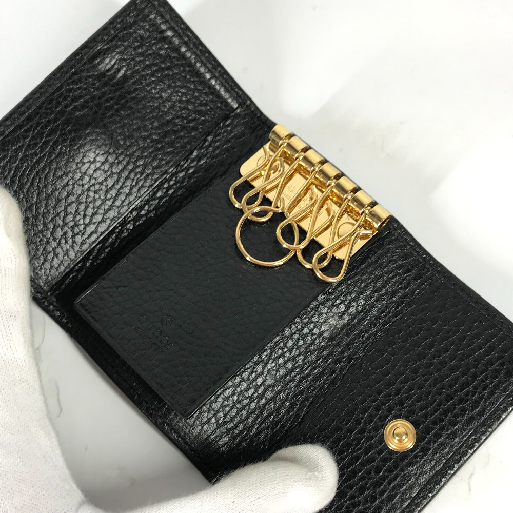 GUCCI Key case Key holder  456118 leather black key GG Marmont