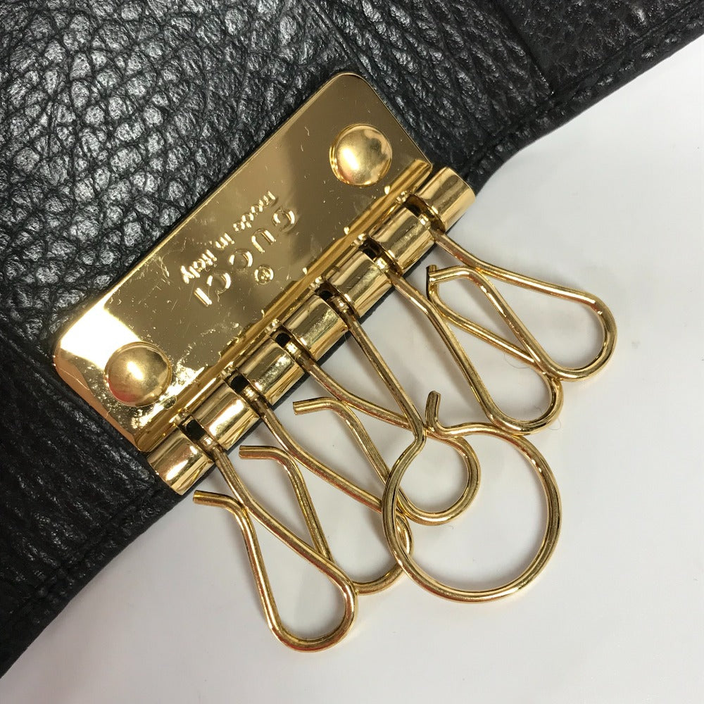 GUCCI Key case Key holder  456118 leather black key GG Marmont