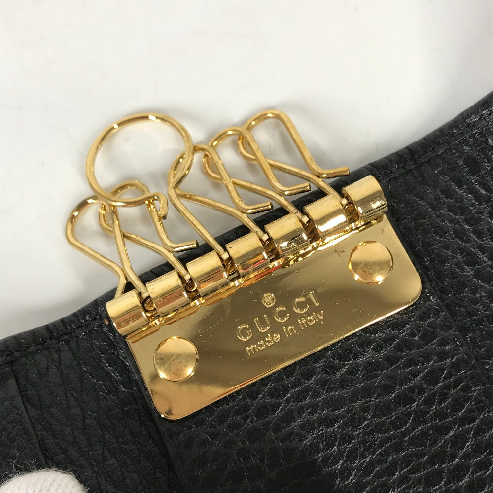 GUCCI Key case Key holder  456118 leather black key GG Marmont