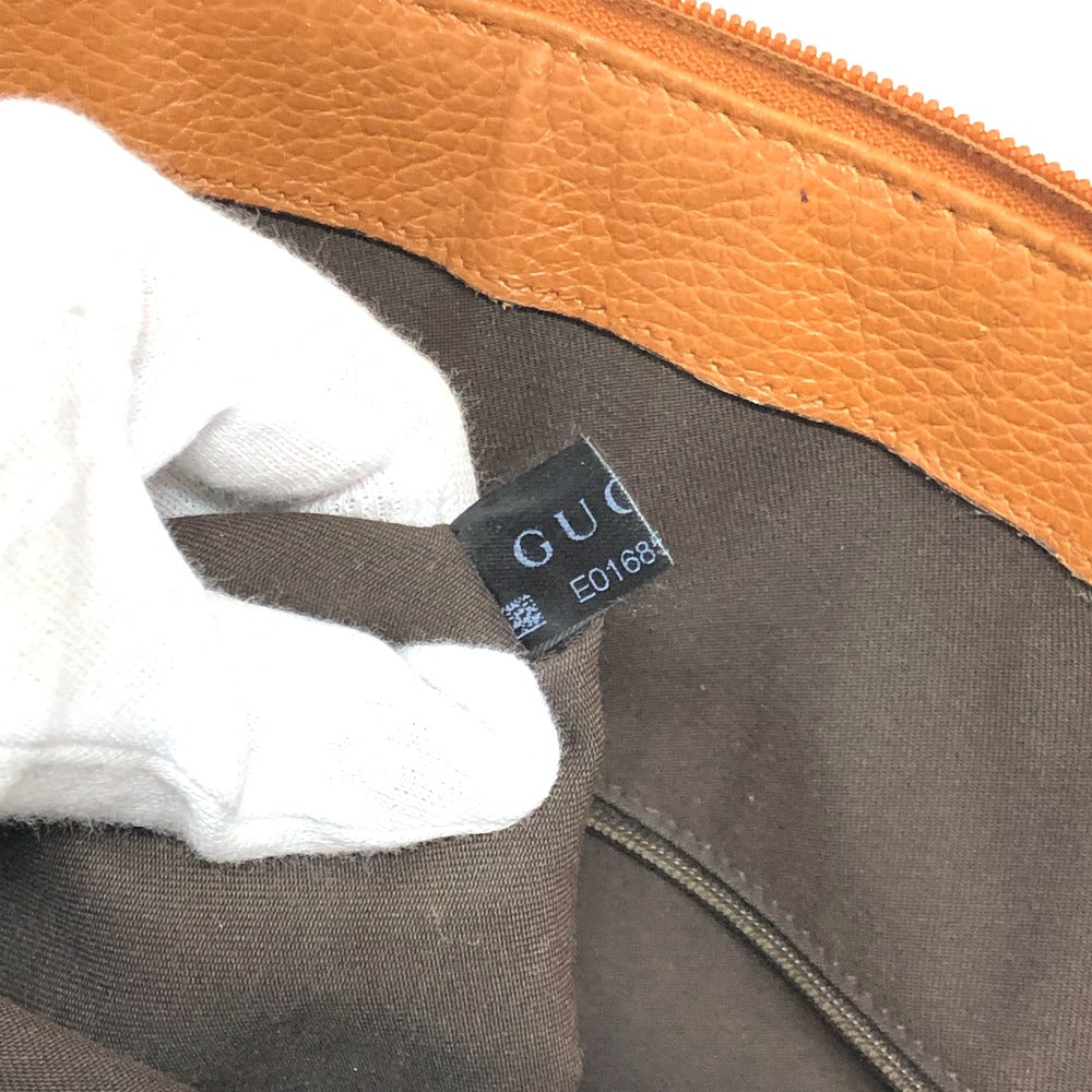 GUCCI Handbag 33955 leather Brown Interlocking G charm Women Used