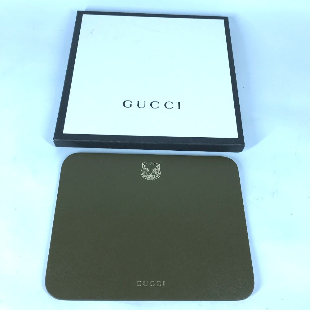 GUCCI Other miscellaneous goods leather khaki PC personal computer interior tiger mouse pad