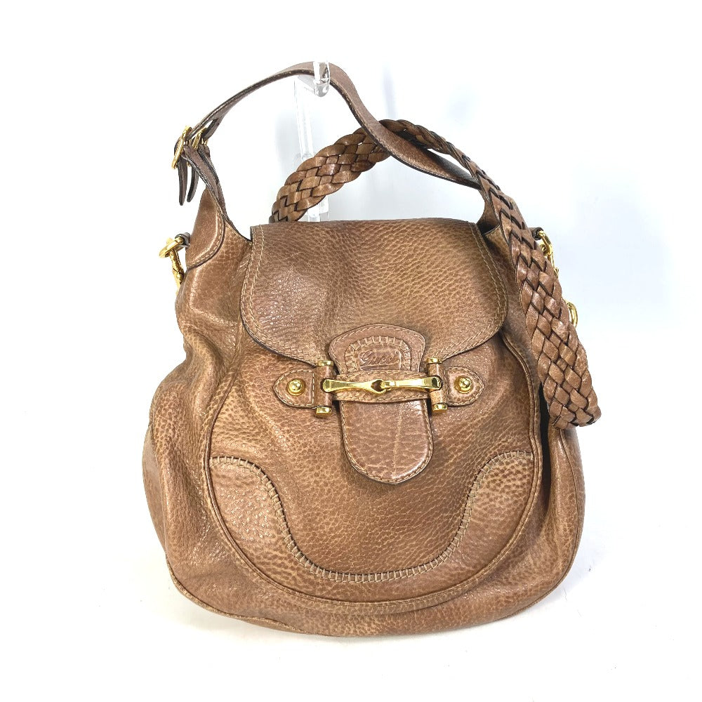 GUCCI Shoulder Bag 223955 leather Brown Crossbody Horsebit Women Used