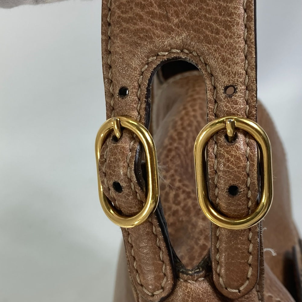 GUCCI Shoulder Bag 223955 leather Brown Crossbody Horsebit Women Used