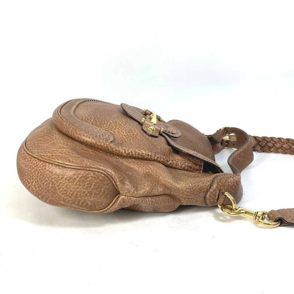 GUCCI Shoulder Bag 223955 leather Brown Crossbody Horsebit Women Used
