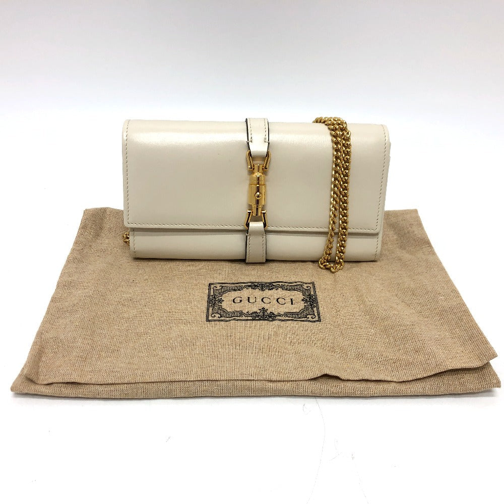 GUCCI Long Wallet Purse 652681 leather white Jackie 1961 Women Used