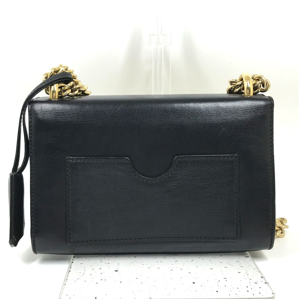 GUCCI Shoulder Bag 409487 leather black Small Padlock Chain Women Used