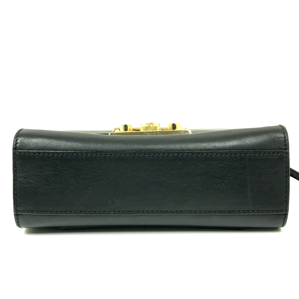 GUCCI Shoulder Bag 409487 leather black Small Padlock Chain Women Used