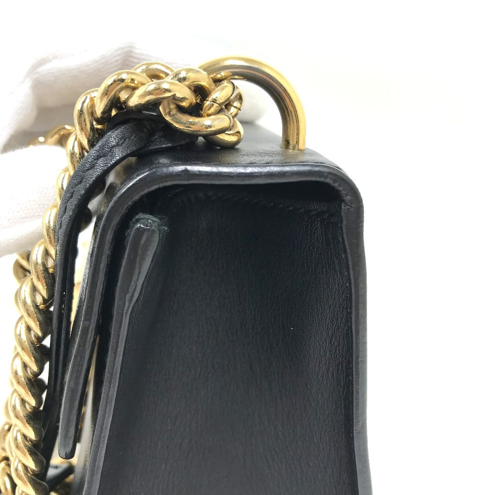 GUCCI Shoulder Bag 409487 leather black Small Padlock Chain Women Used