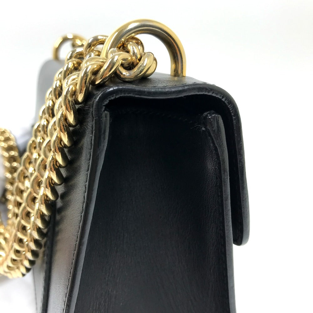 GUCCI Shoulder Bag 409487 leather black Small Padlock Chain Women Used