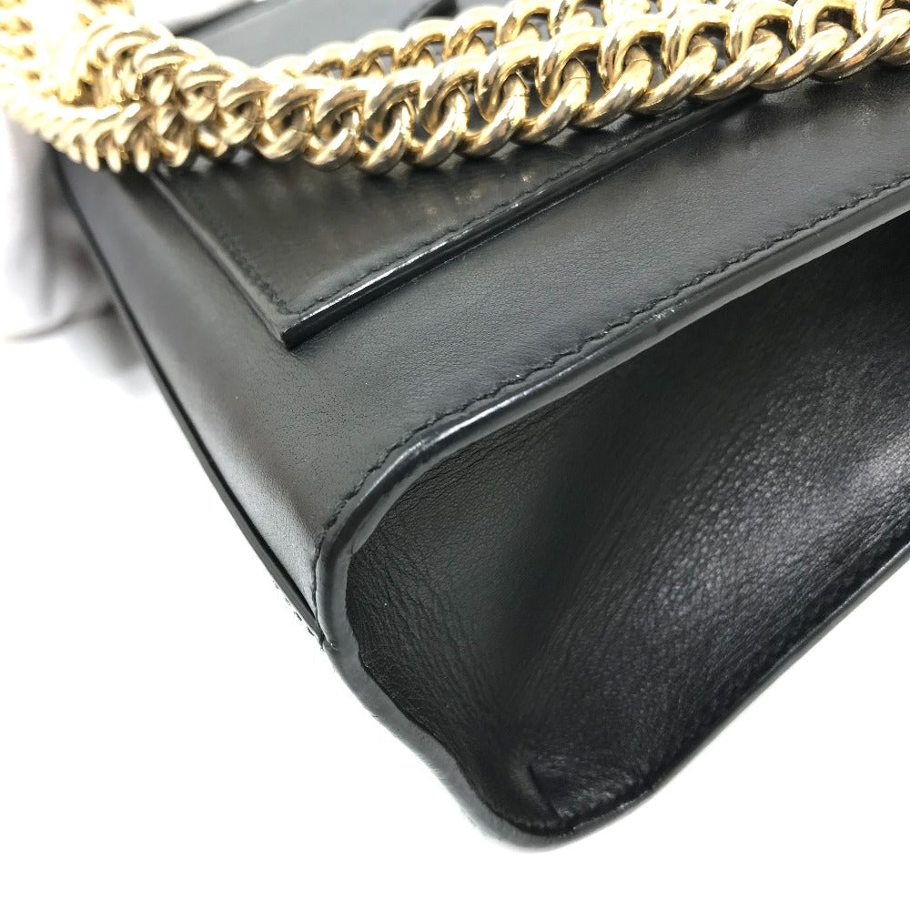 GUCCI Shoulder Bag 409487 leather black Small Padlock Chain Women Used