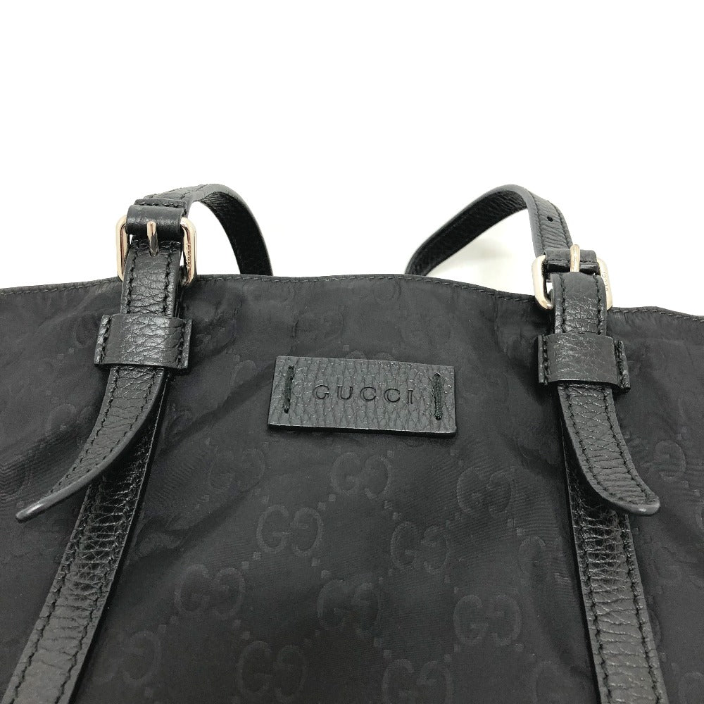 GUCCI Tote Bag 510332 Nylon / leather black GG Guccisima mens Used