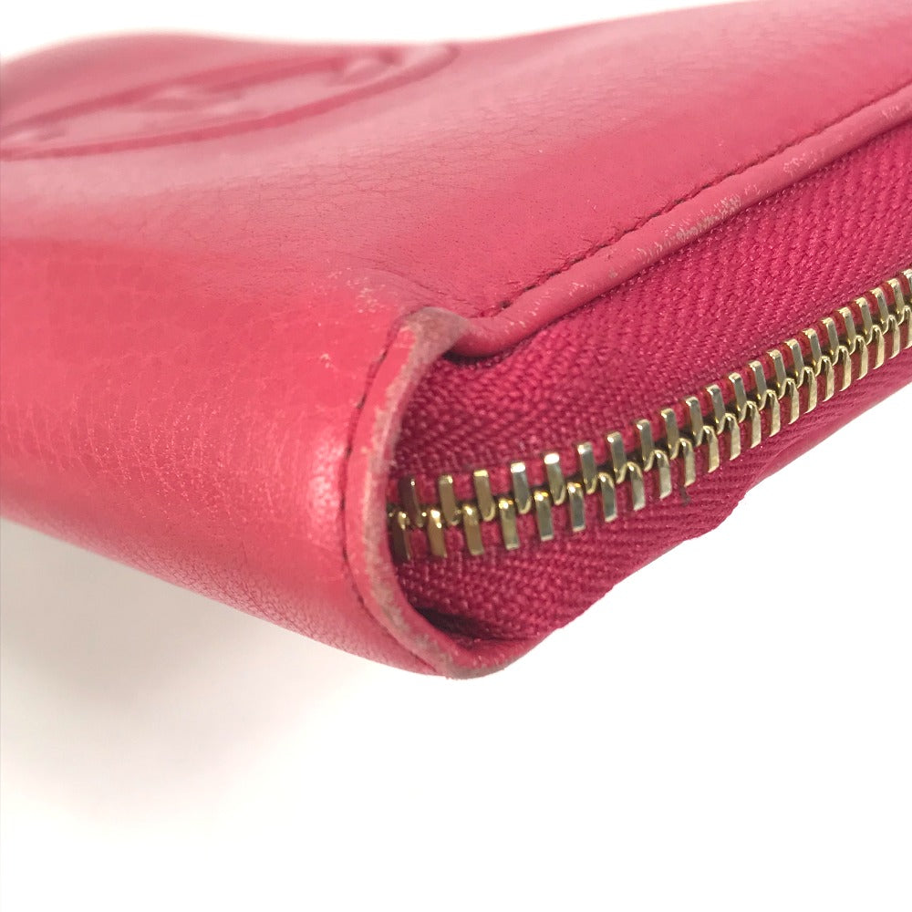 GUCCI Long Wallet Purse 308280 leather Red Interlocking G Women Used
