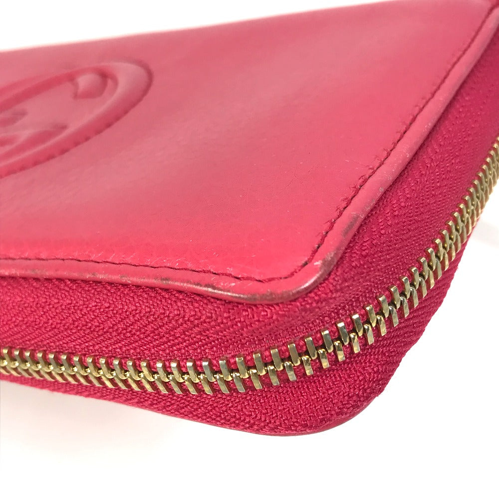 GUCCI Long Wallet Purse 308280 leather Red Interlocking G Women Used