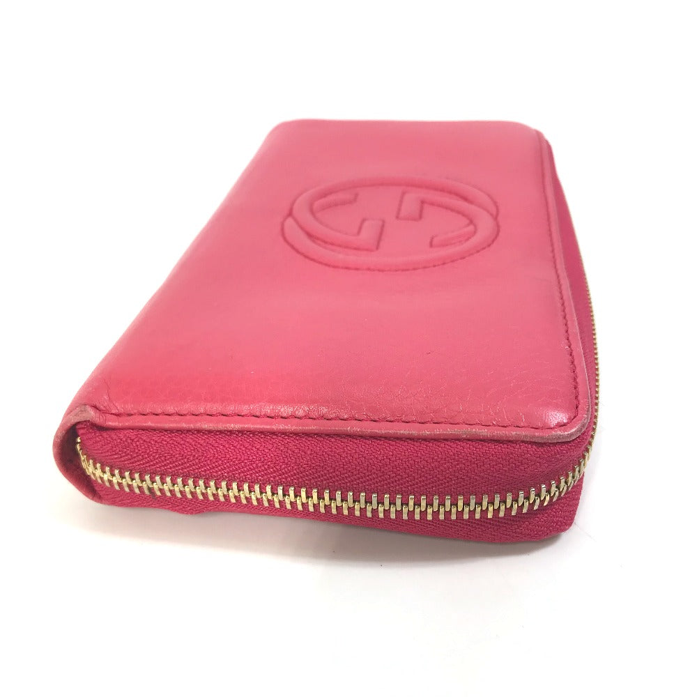 GUCCI Long Wallet Purse 308280 leather Red Interlocking G Women Used
