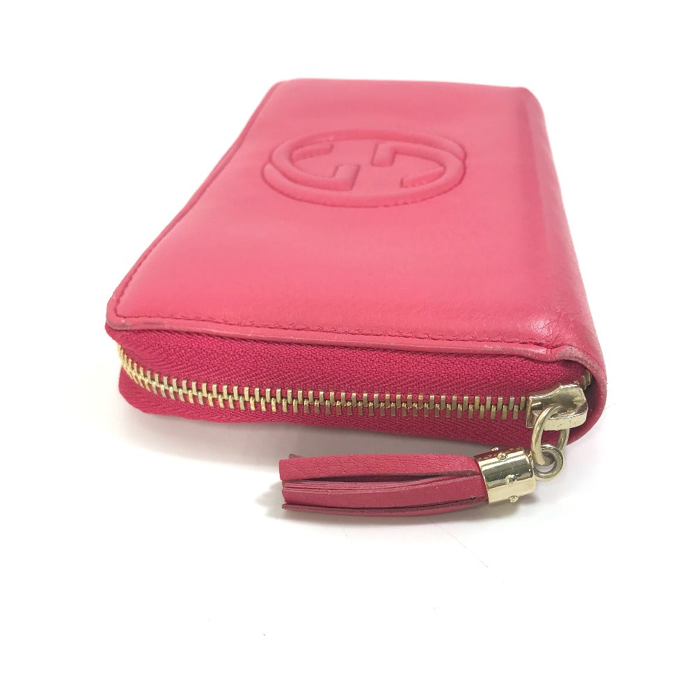 GUCCI Long Wallet Purse 308280 leather Red Interlocking G Women Used