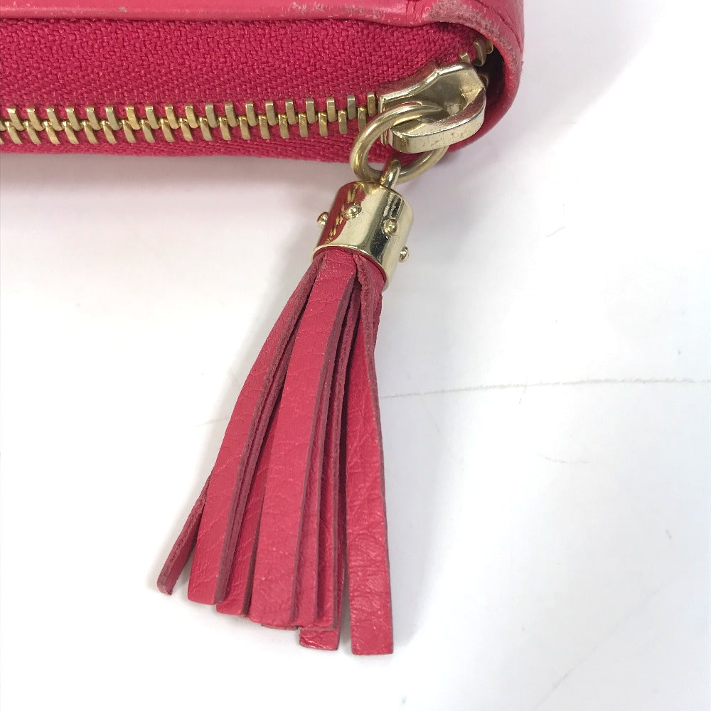 GUCCI Long Wallet Purse 308280 leather Red Interlocking G Women Used