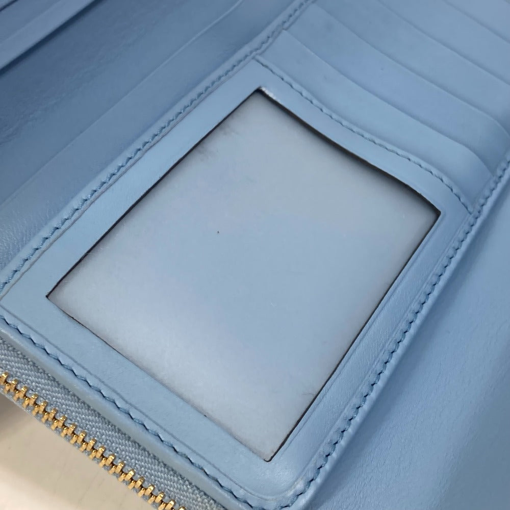GUCCI Long Wallet Purse 449364 leather Light blue Micro Guccisima Women Used
