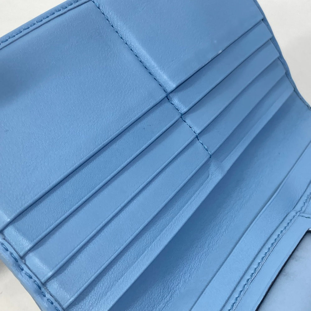 GUCCI Long Wallet Purse 449364 leather Light blue Micro Guccisima Women Used