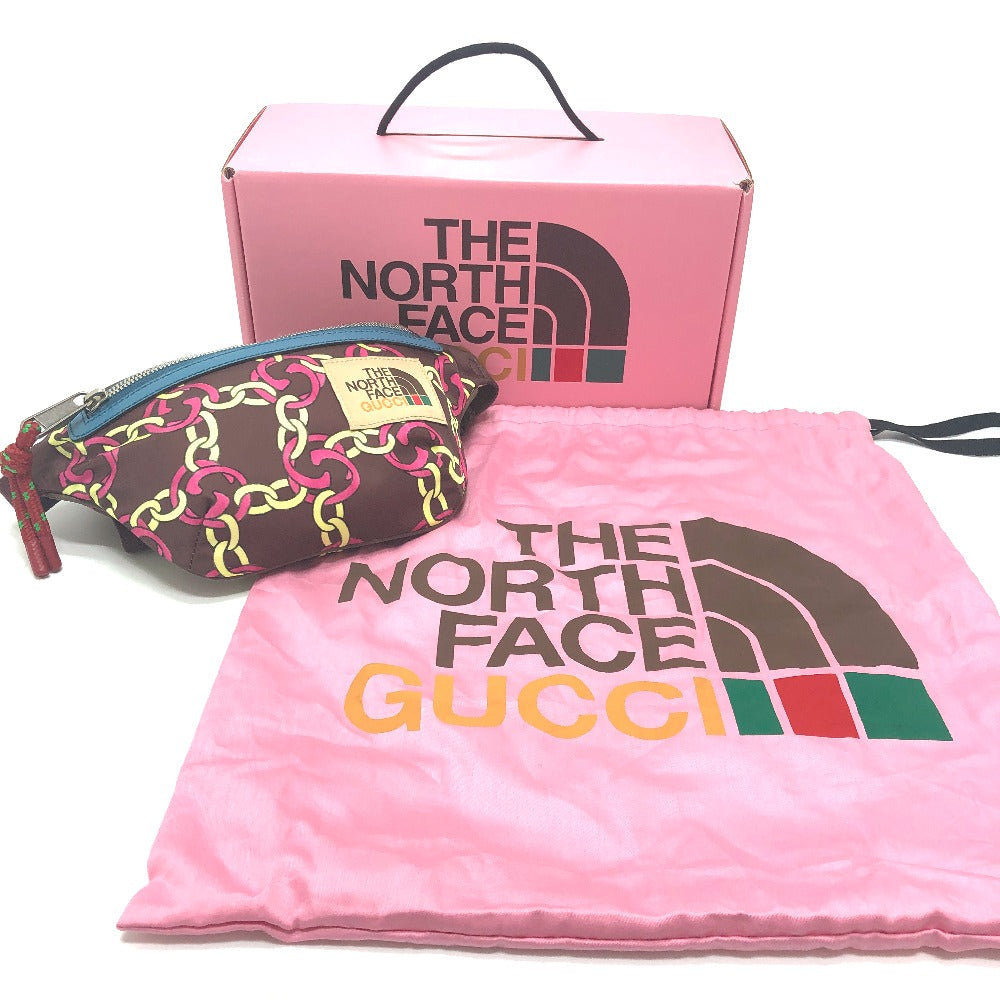 GUCCI Sling bag 650299 Nylon Brown THE NORTH FACE collaboration waist pouch Women Used