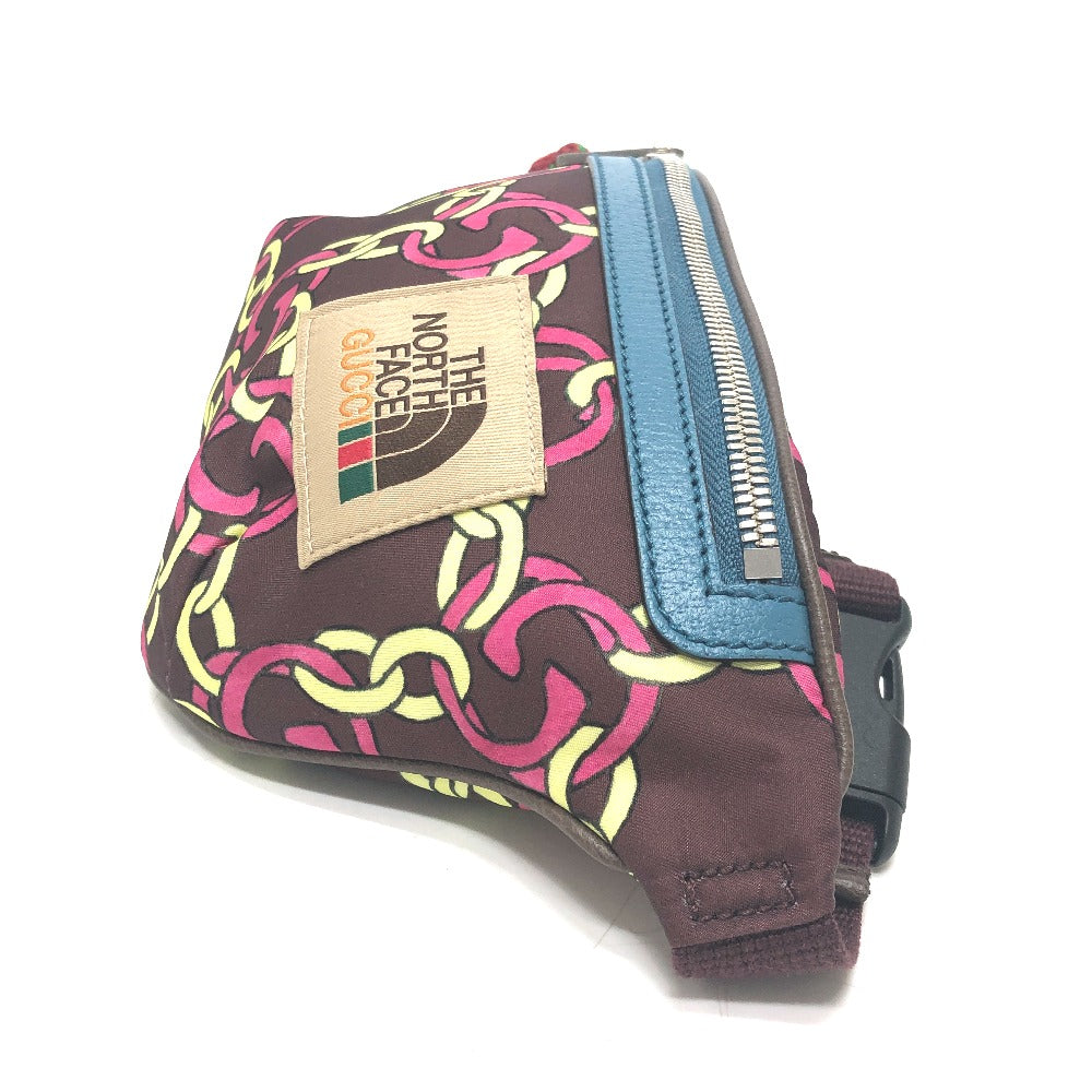 GUCCI Sling bag 650299 Nylon Brown THE NORTH FACE collaboration waist pouch Women Used