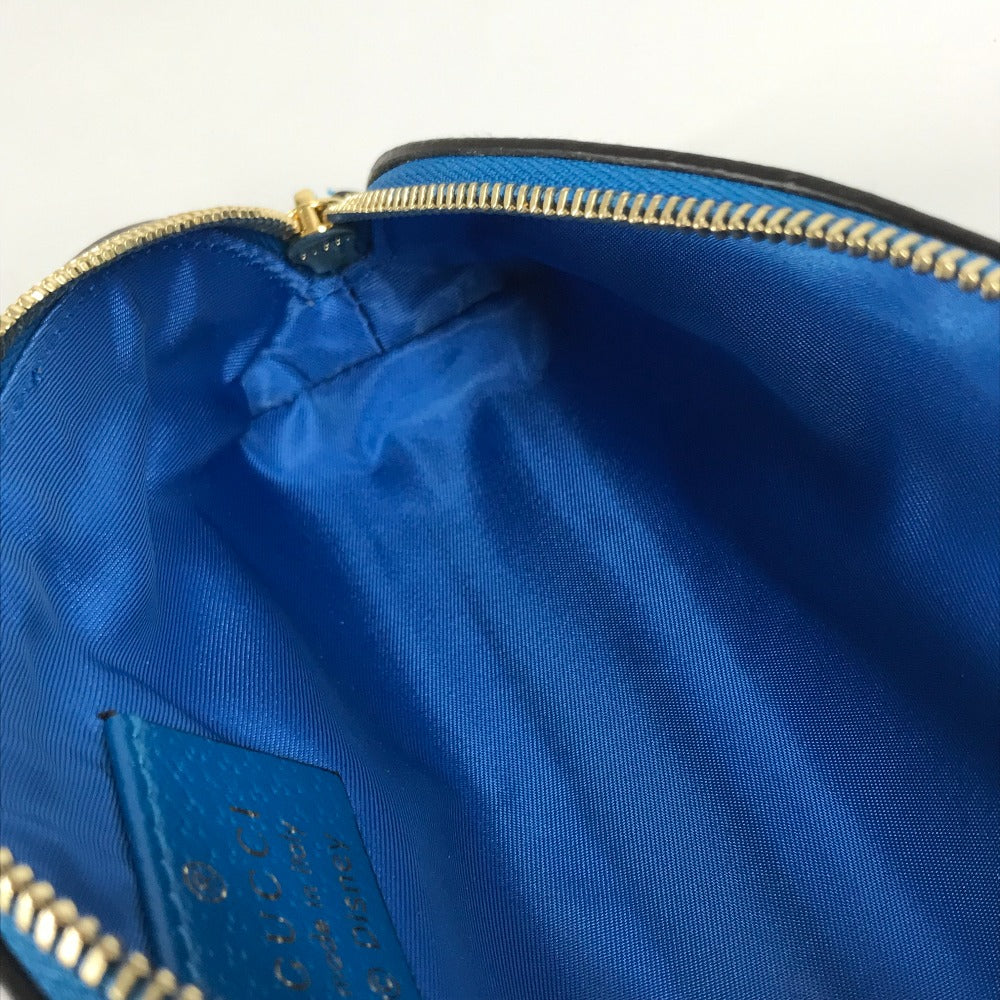 GUCCI pencil case 662129 GG Supreme canvas, leather blue Disney collaboration DISNEY Donald duck Women Used