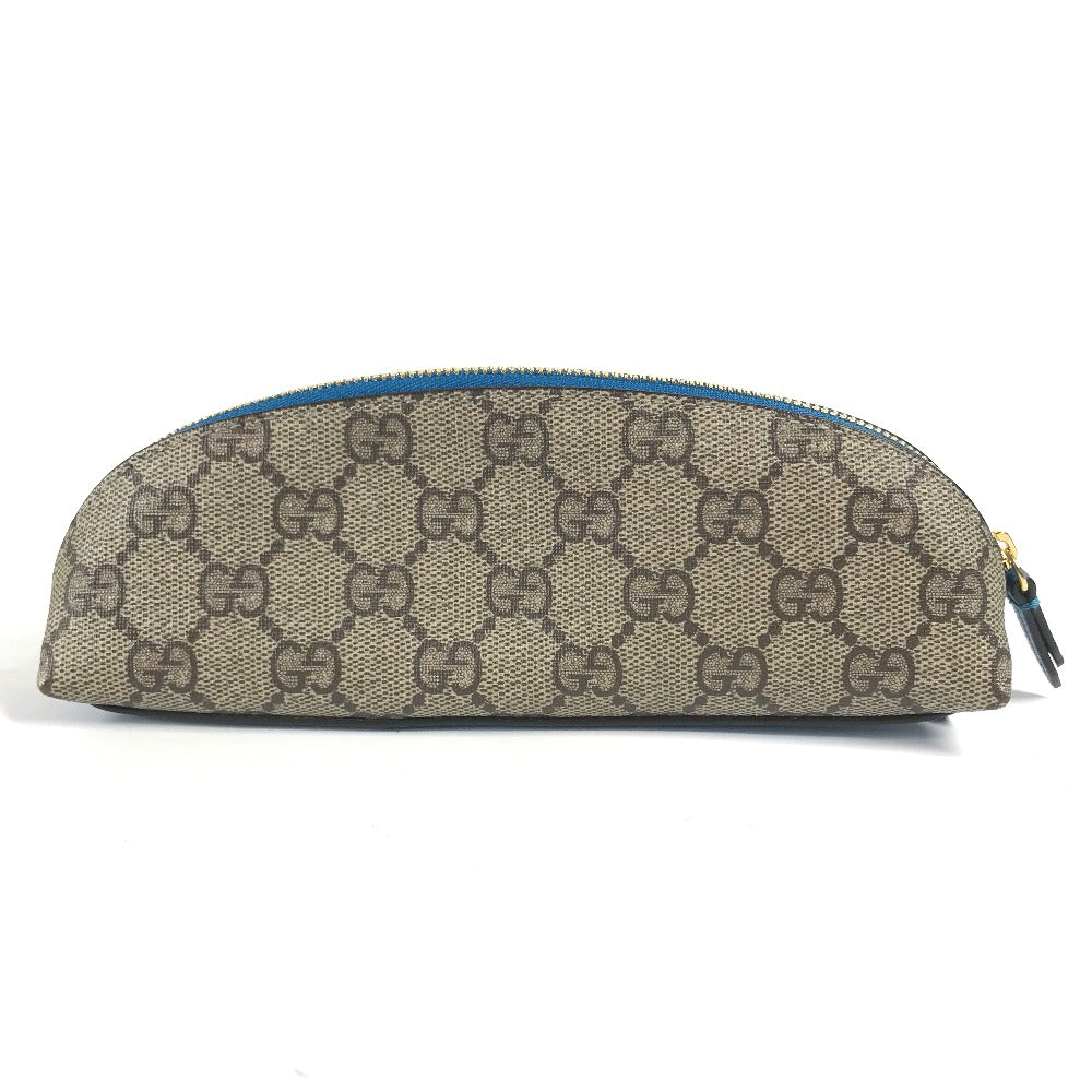 GUCCI pencil case 662129 GG Supreme canvas, leather blue Disney collaboration DISNEY Donald duck Women Used