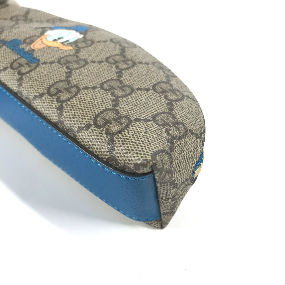 GUCCI pencil case 662129 GG Supreme canvas, leather blue Disney collaboration DISNEY Donald duck Women Used