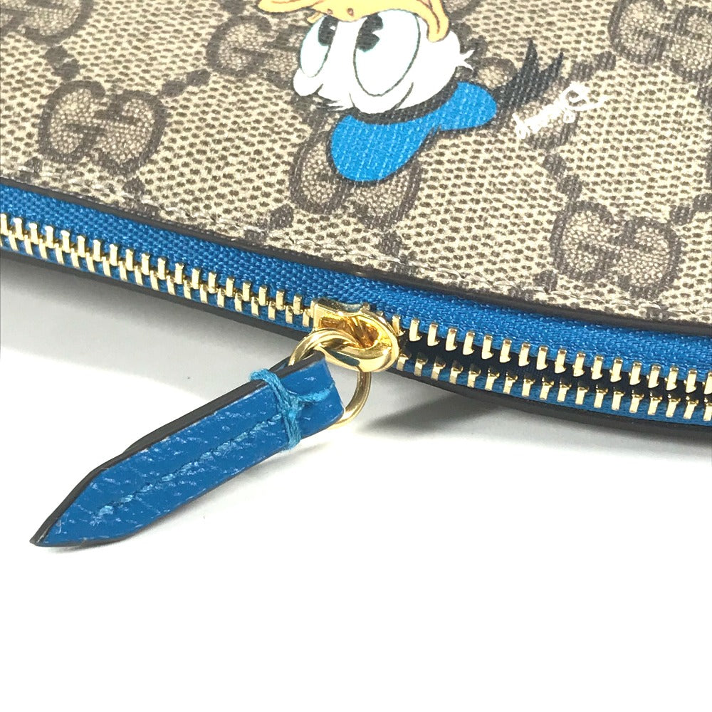 GUCCI pencil case 662129 GG Supreme canvas, leather blue Disney collaboration DISNEY Donald duck Women Used