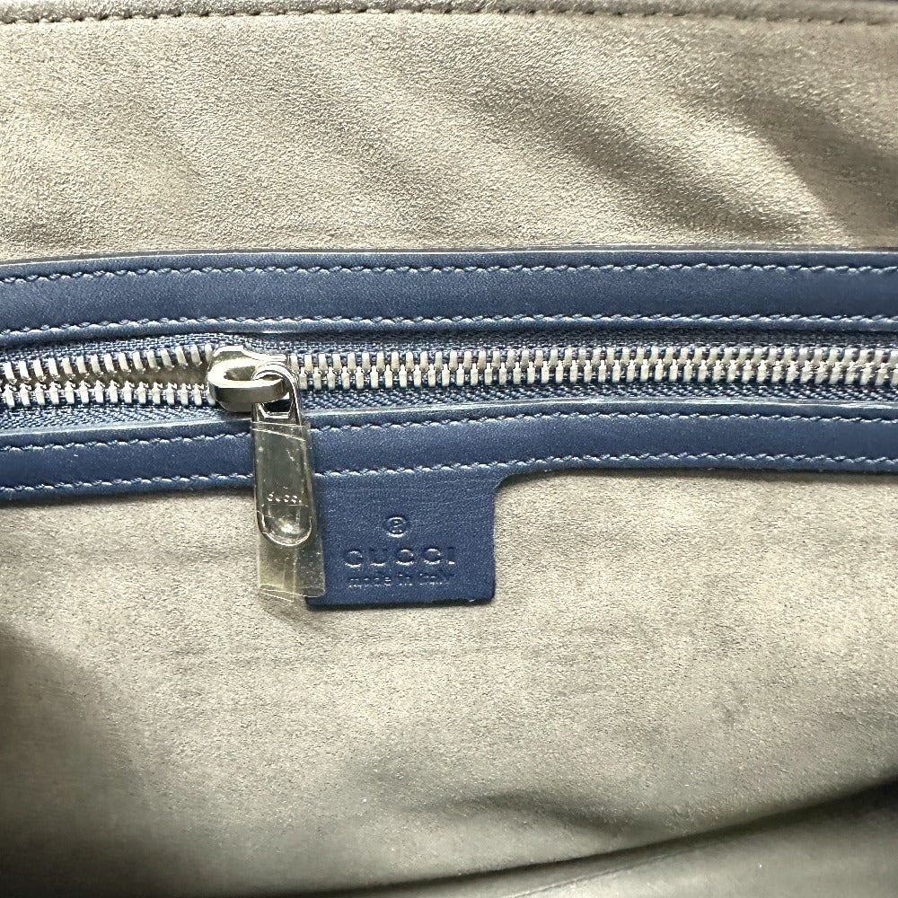 GUCCI Shoulder Bag 473882 leather Navy Guccisima GG mens Secondhand